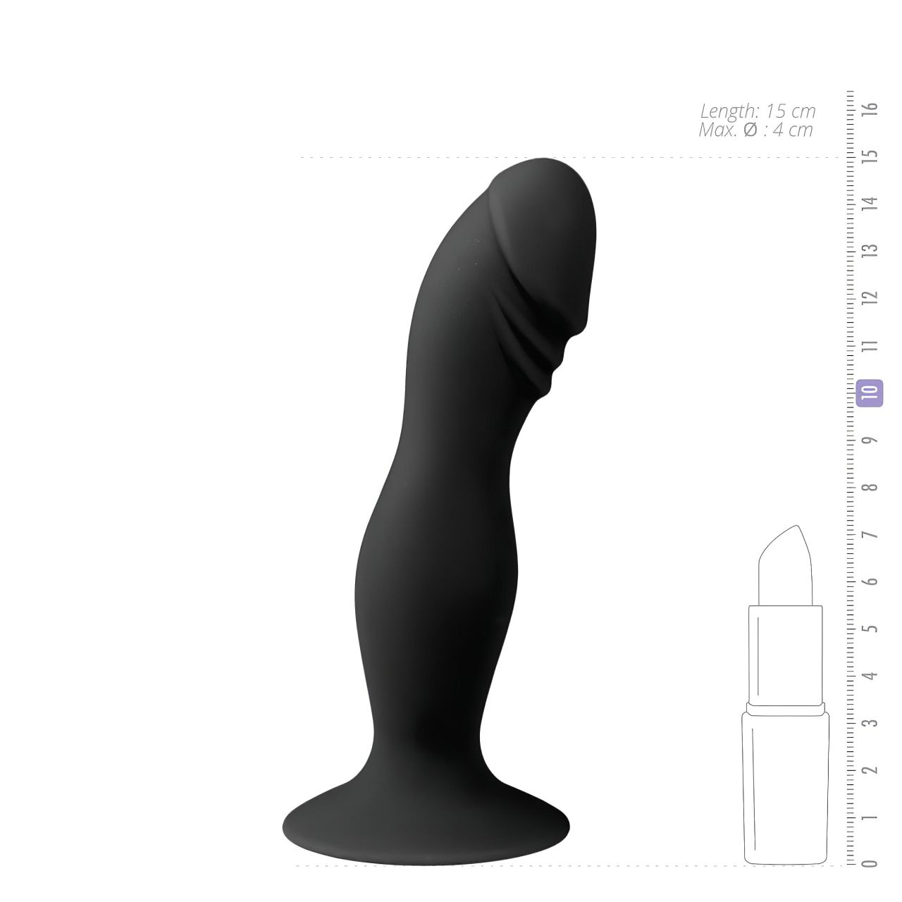 Easytoys - makkos, tapadókorongos dildó (fekete)