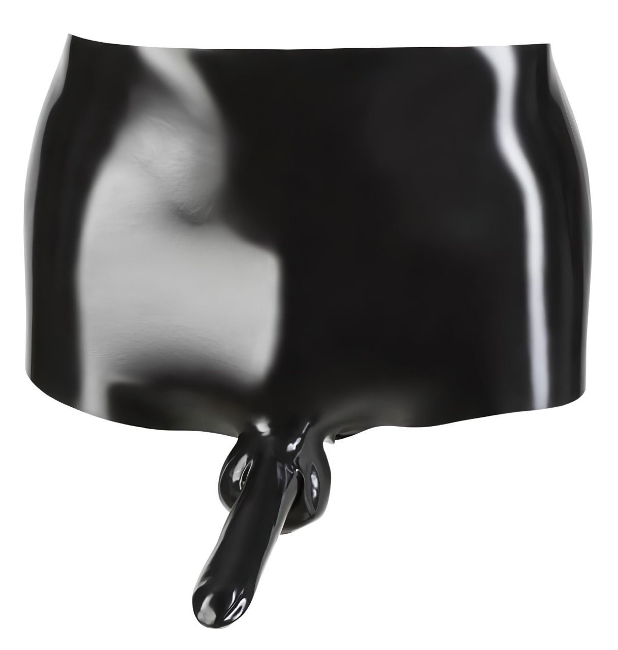 LATEX - boxer + péniszköpeny (fekete)