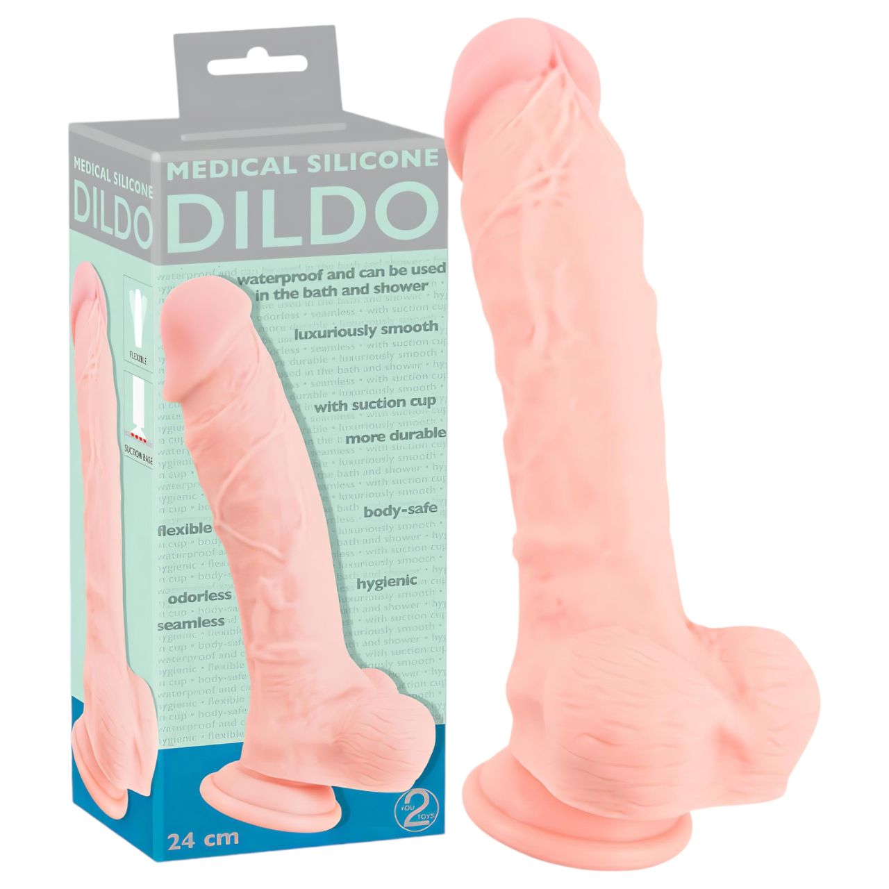 You2Toys - Medical - orvosi szilikon dildó (24 cm, testszínű) You2Toys - Medical - orvosi szilikon dildó (24 cm, testszínű)
