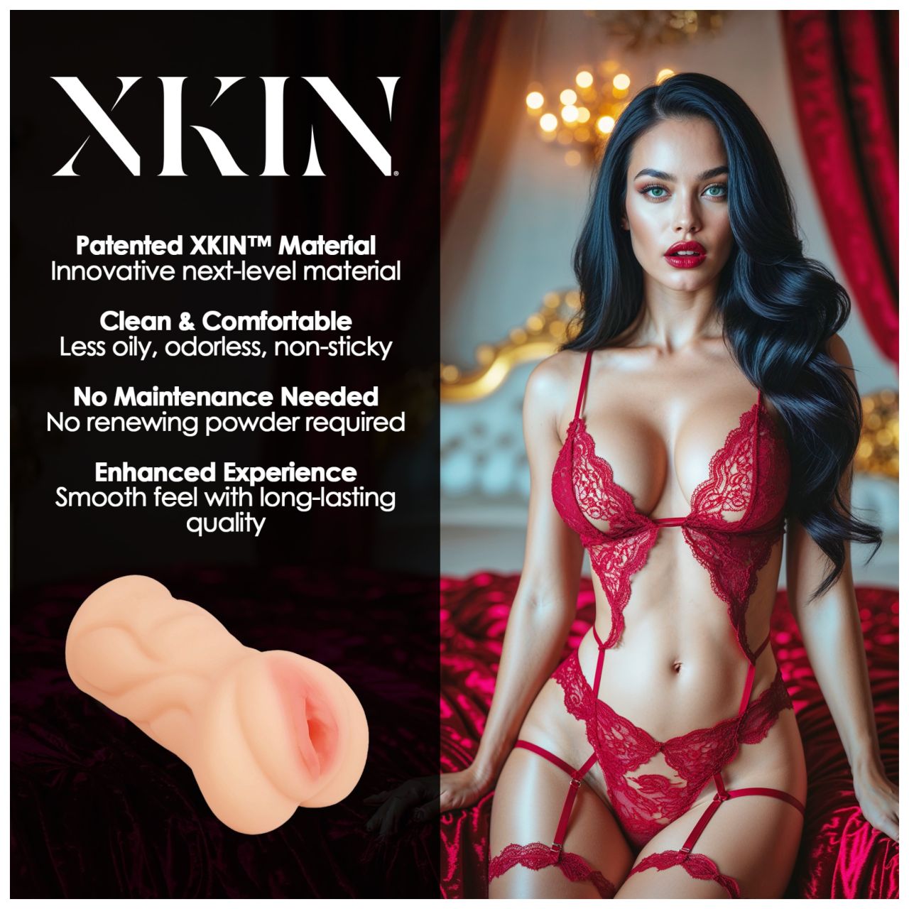 XKIN Seduction Tatiana - élethű műpunci maszturbátor (natúr)