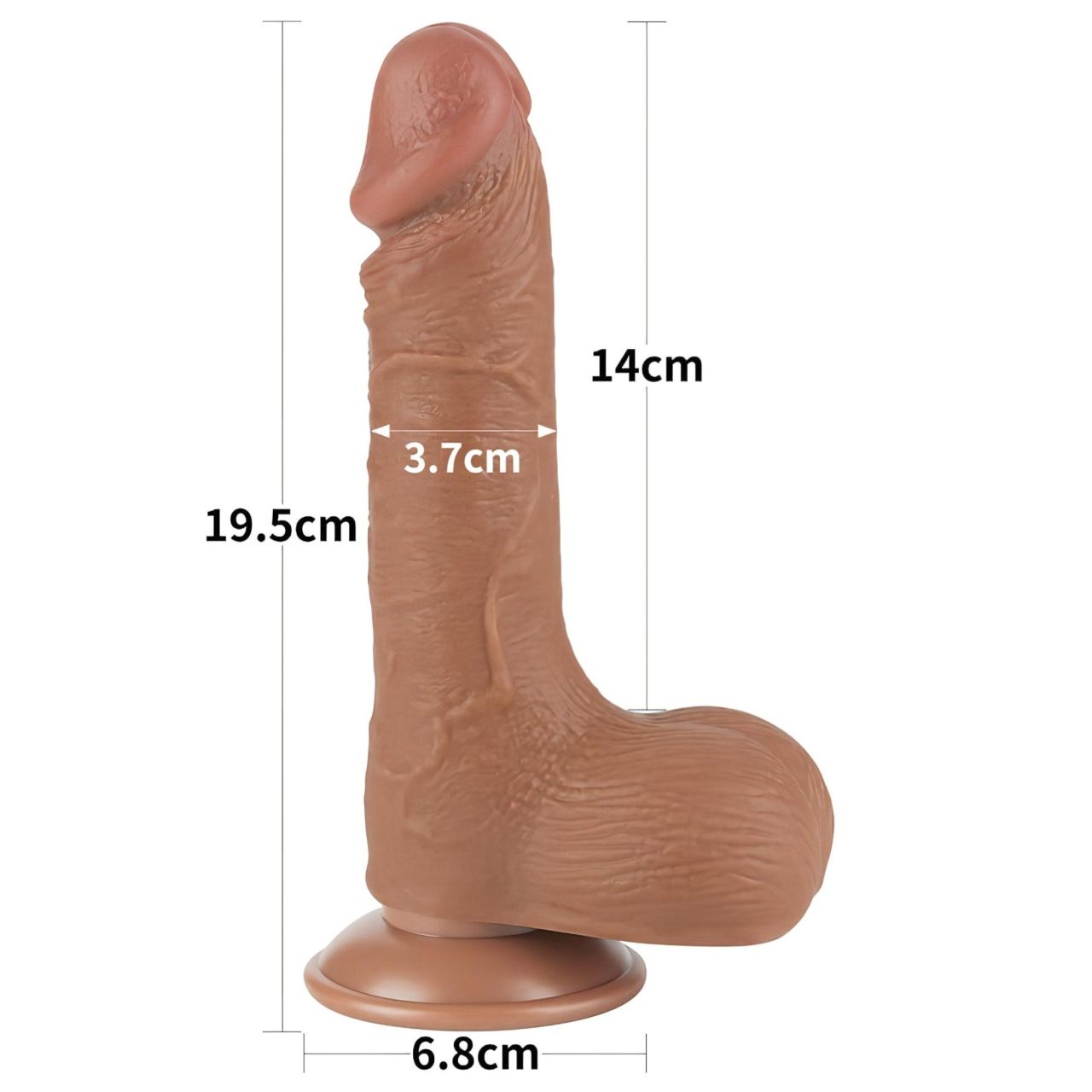 Lovetoy Sliding-Skin - herés kétrétegű dildó - 19,5cm (sötét natúr)