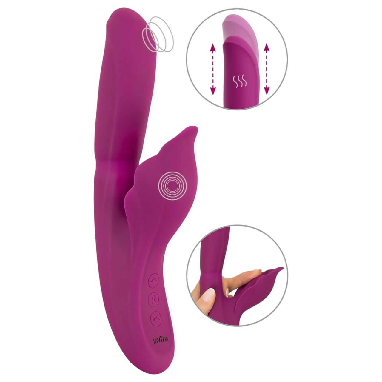Javida - 4in1 G-pont és csiklóizgató vibrátor (lila) Javida - 4in1 G-pont és csiklóizgató vibrátor (lila)