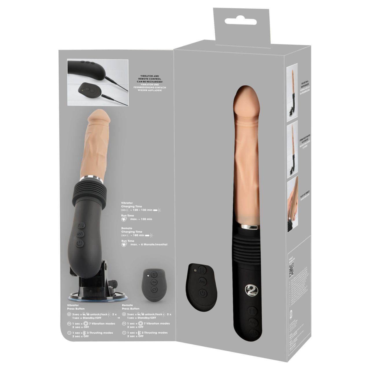 You2Toys RC Fucking Machine Flesh - lökő vibrátor (natúr)
