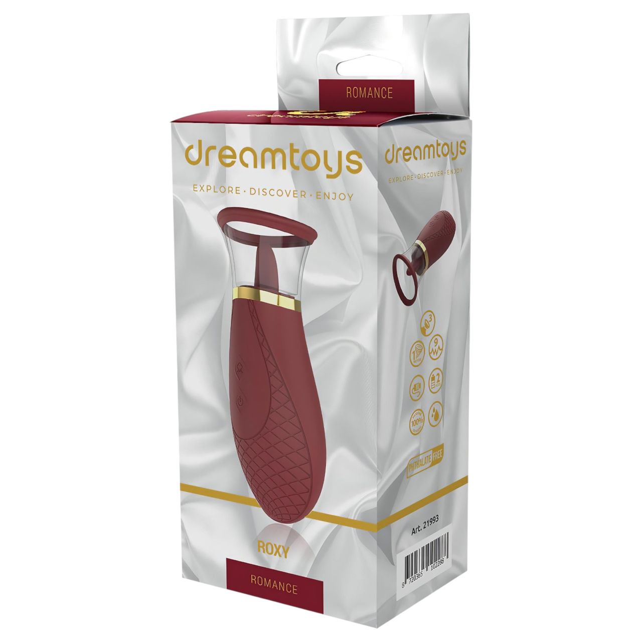 Dreamtoys Roxy - szívó-nyaló vibrátor (bordó)