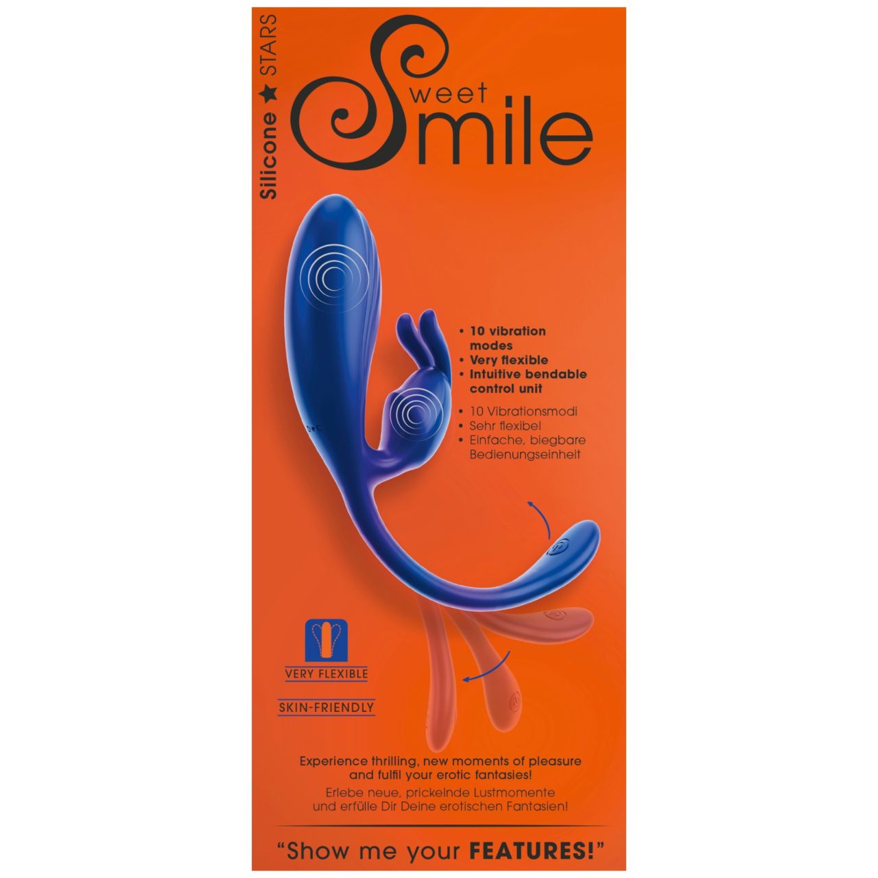 Smile - G-pont és csiklóizgató vibrátor (kék)