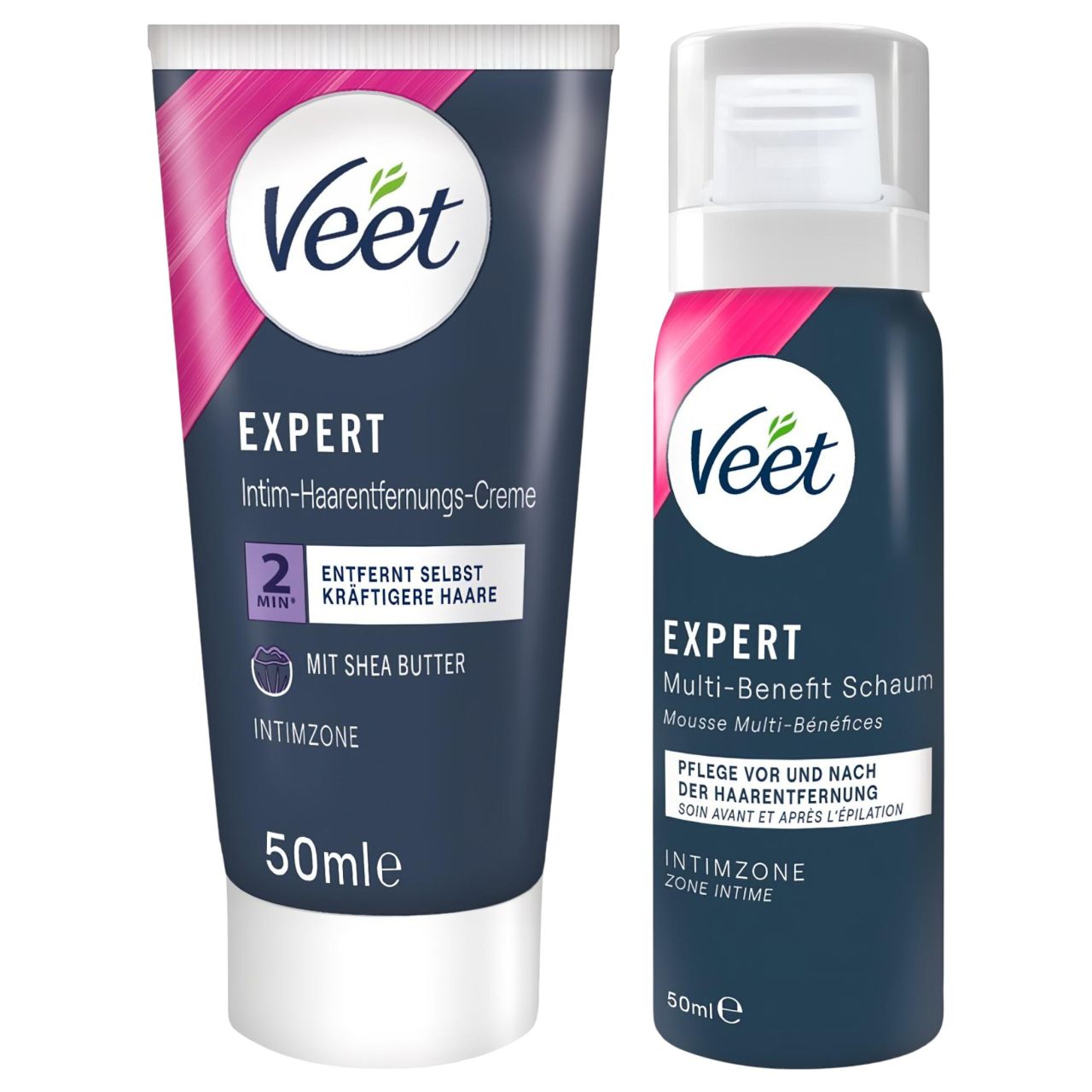 Veet - intim szőrtelenítő krém és hidratáló hab nőknek (2*50 ml) Veet - intim szőrtelenítő krém és hidratáló hab nőknek (2*50 ml)