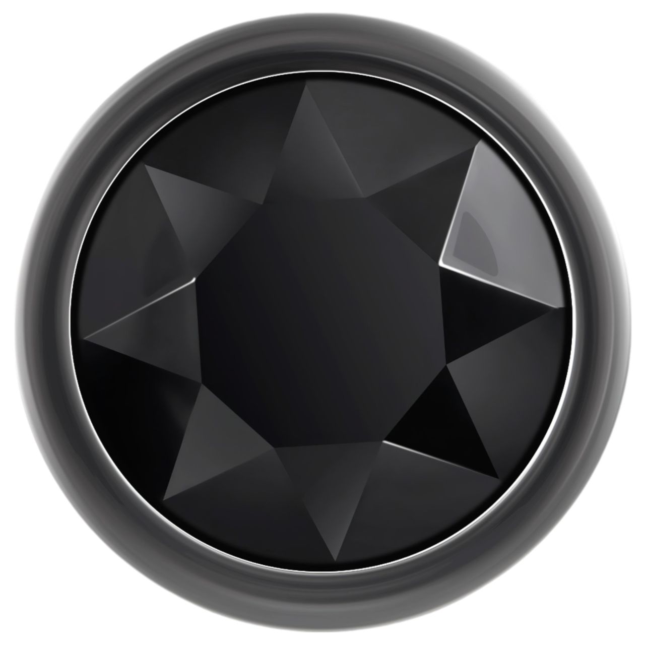 Evolved Black Gem - fém anál plug szett, fekete kővel (ezüst)