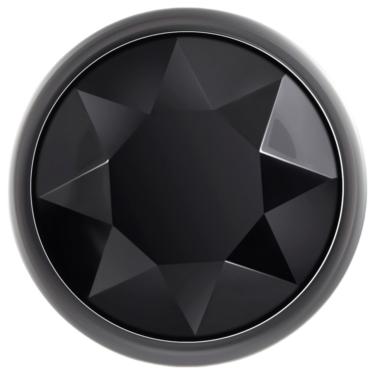 Evolved Black Gem - fém anál plug szett, fekete kővel (ezüst)