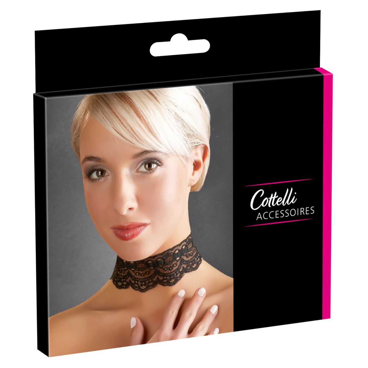 Cottelli - műbőr csipke nyakpánt BDSM jelmez kiegészítő Cottelli - műbőr csipke nyakpánt BDSM jelmez kiegészítő