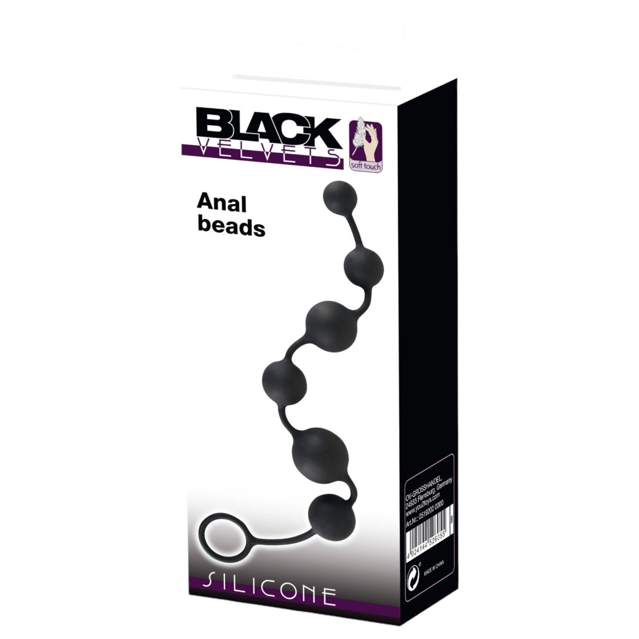 Black Velvets - 7 gyöngyös anal beads kihúzó gyűrűvel (fekete) Black Velvets - 7 gyöngyös anal beads kihúzó gyűrűvel (fekete)