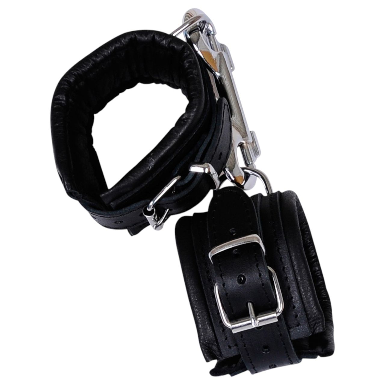 ZADO - bőr csukló bilincs és karabiner (fekete) ZADO - bőr csukló bilincs és karabiner (fekete)