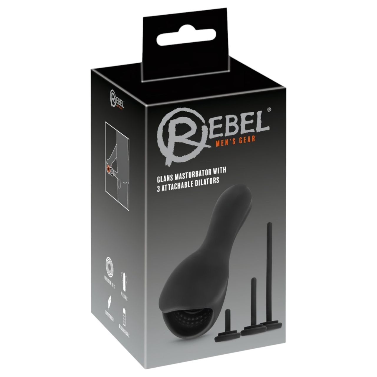 Rebel - makkvibrátor dilátorral (fekete) Rebel - makkvibrátor dilátorral (fekete)