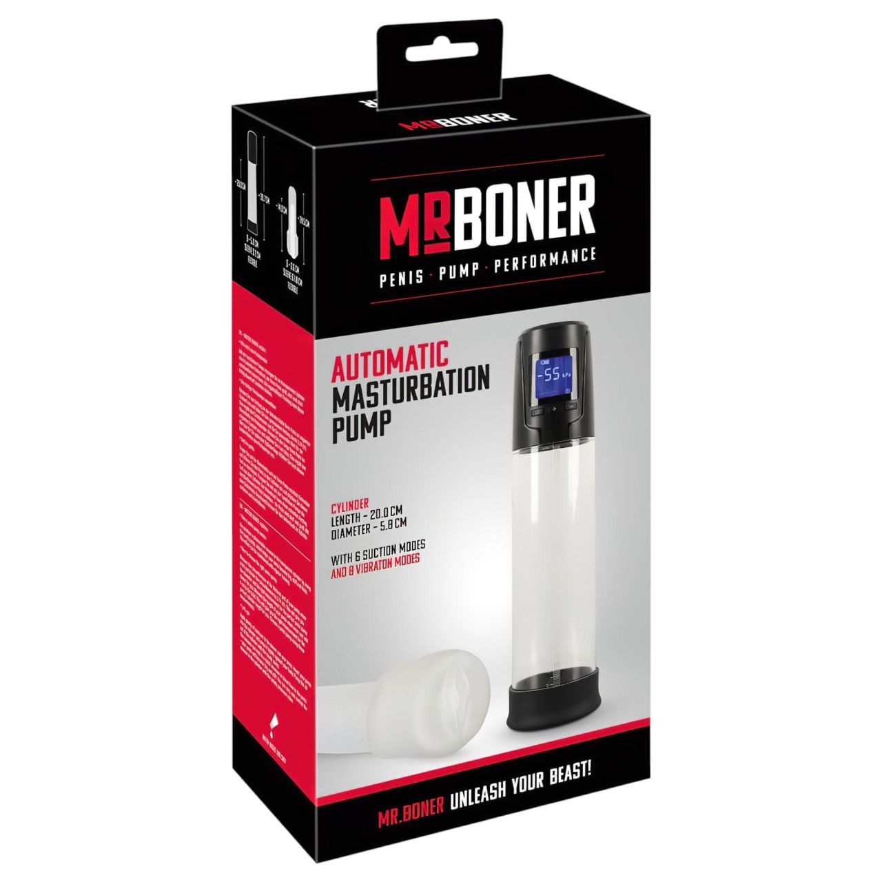 Mister Boner - akkus, automatikus péniszpumpa (fekete-átlátszó)