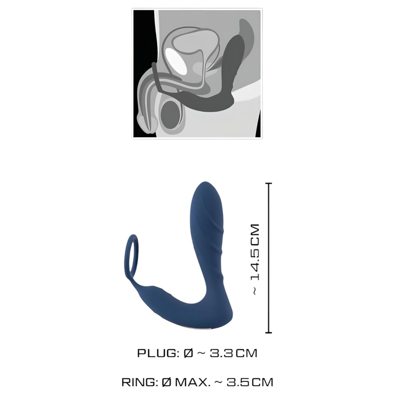 You2Toys Prostate Plug - anál vibrátor péniszgyűrűvel (kék) You2Toys Prostate Plug - anál vibrátor péniszgyűrűvel (kék)