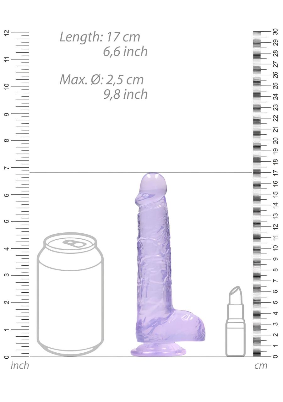 RealRock - átlátszó élethű dildó (lila, 15 cm) RealRock - átlátszó élethű dildó (lila, 15 cm)