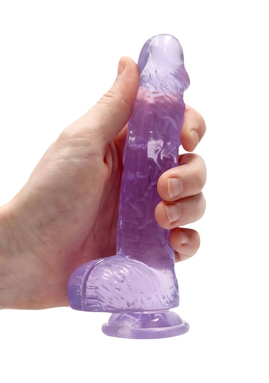 RealRock - átlátszó élethű dildó (lila, 15 cm) RealRock - átlátszó élethű dildó (lila, 15 cm)