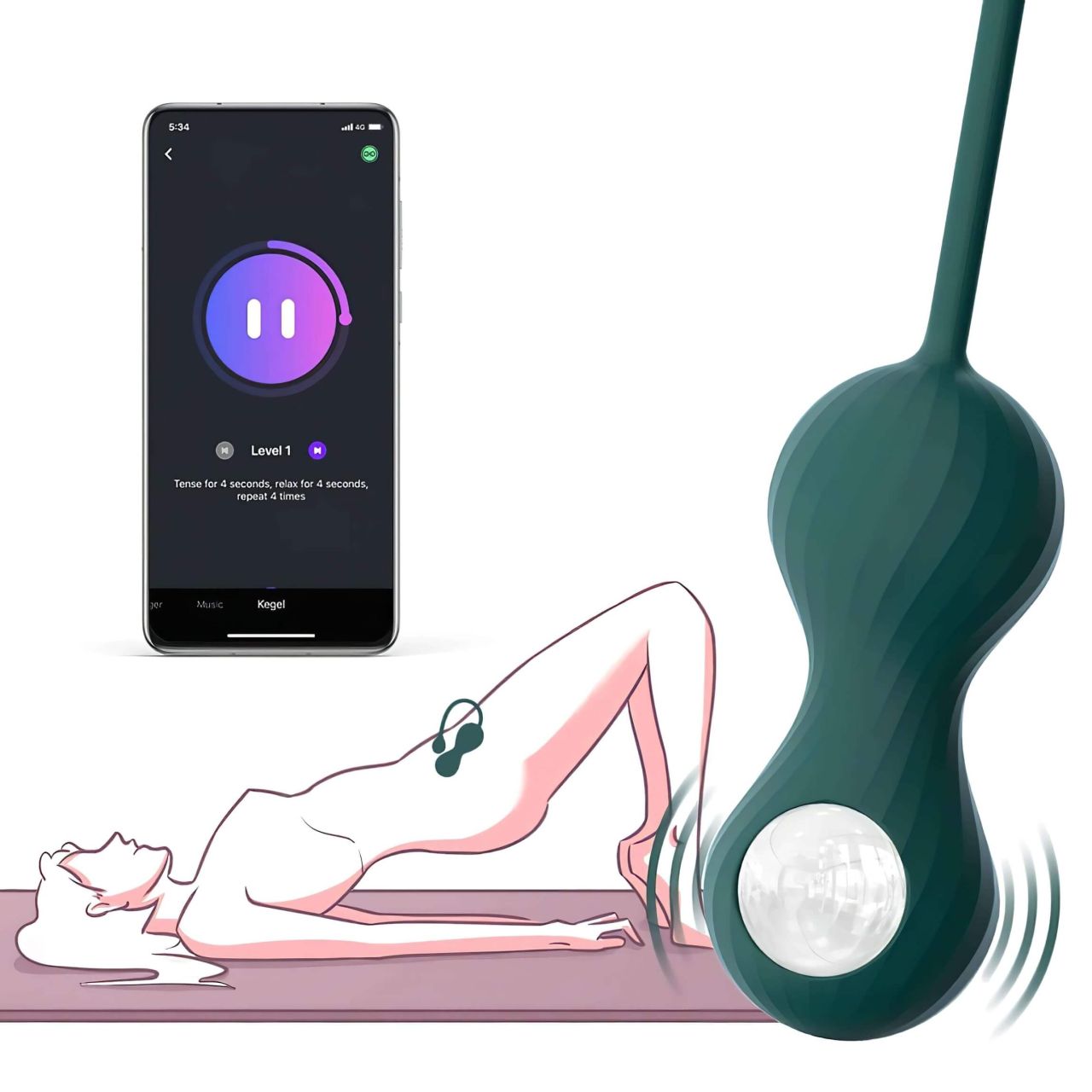 Magic Motion Crystal Duo - App-vezérelt vibrációs gésagolyó (zöld) Magic Motion Crystal Duo - App-vezérelt vibrációs gésagolyó (zöld)