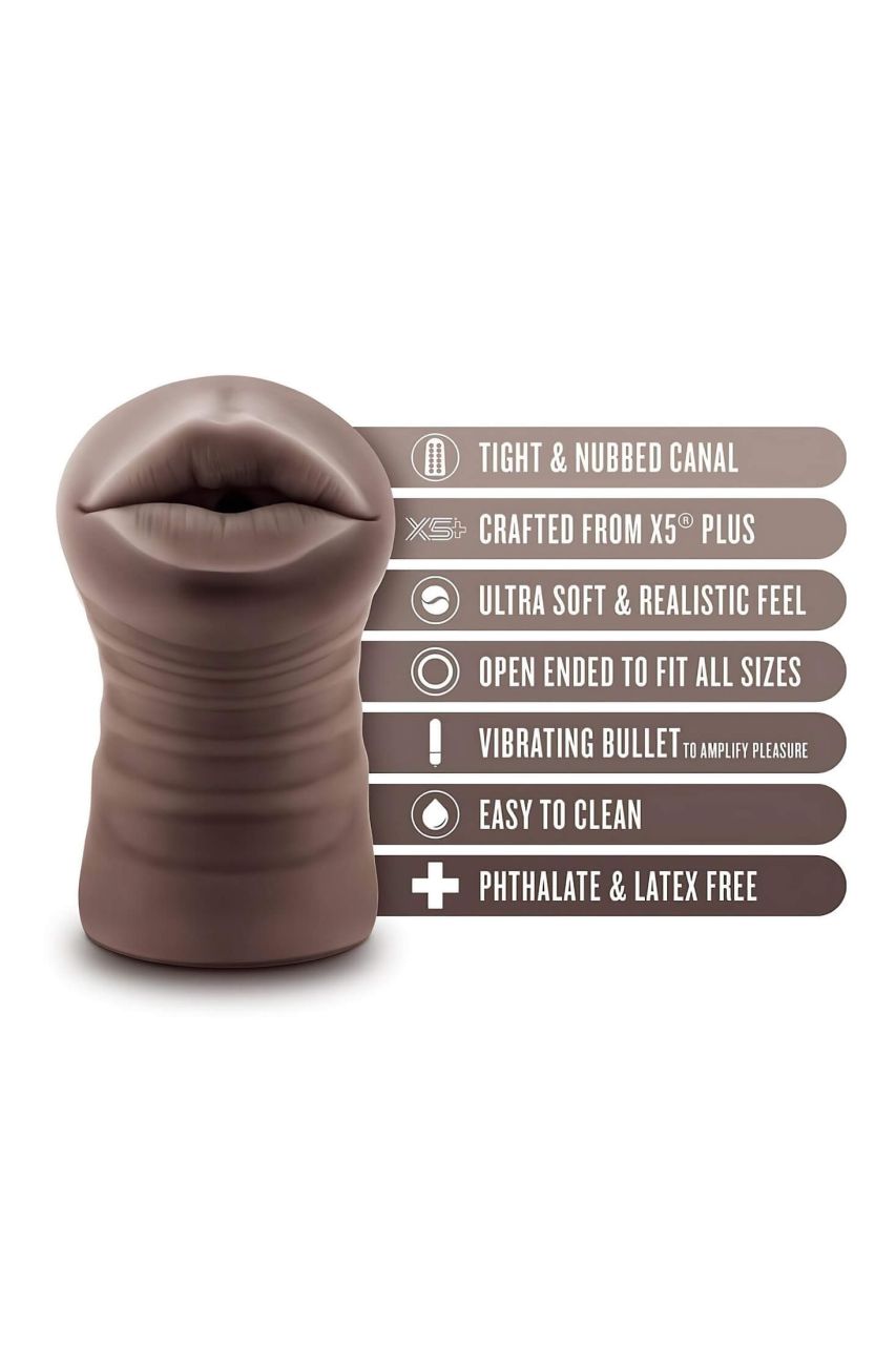 EnLust Krystal - AI Dream Girl vibrációs száj-maszturbátor (barna)