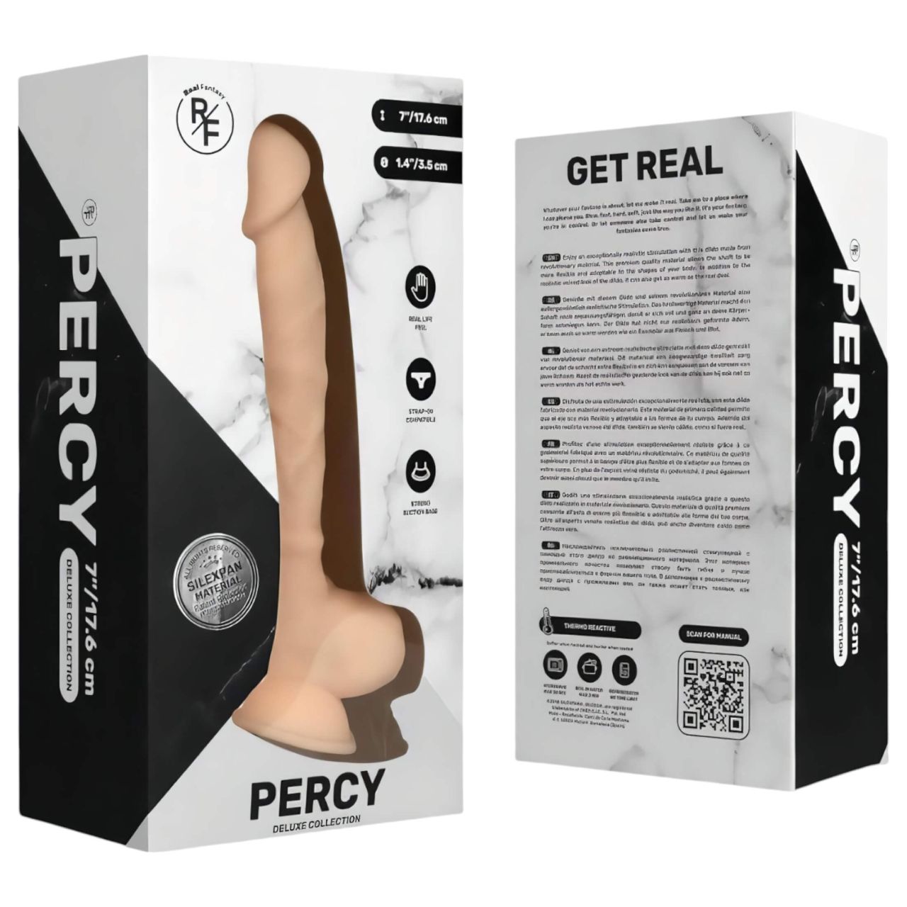 Real Fantasy Percy - élethű dildó - 18 cm (testszínű) Real Fantasy Percy - élethű dildó - 18 cm (testszínű)