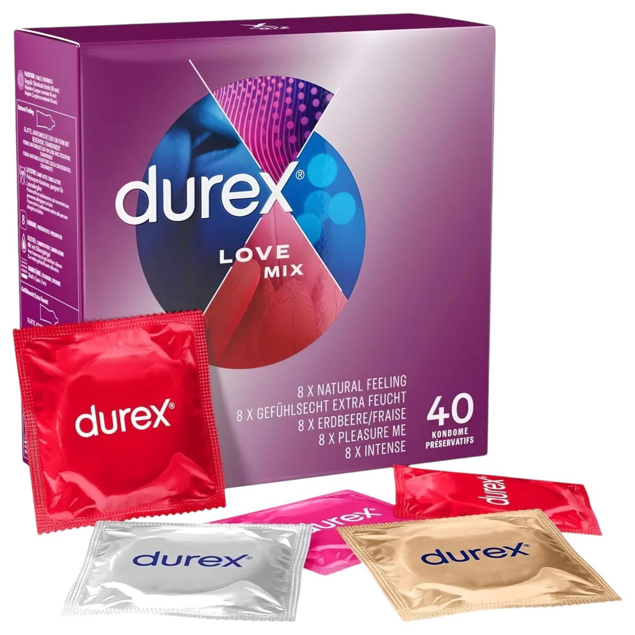Durex Love Mix - óvszer csomag (40 db)