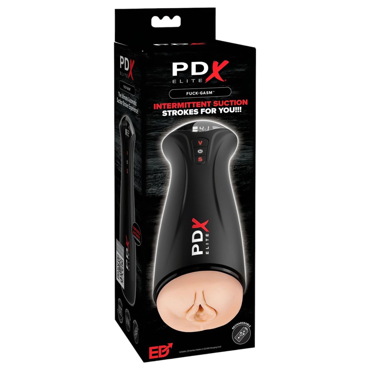 PDX Elite - szívó, rezgő maszturbátor (fekete) PDX Elite - szívó, rezgő maszturbátor (fekete)
