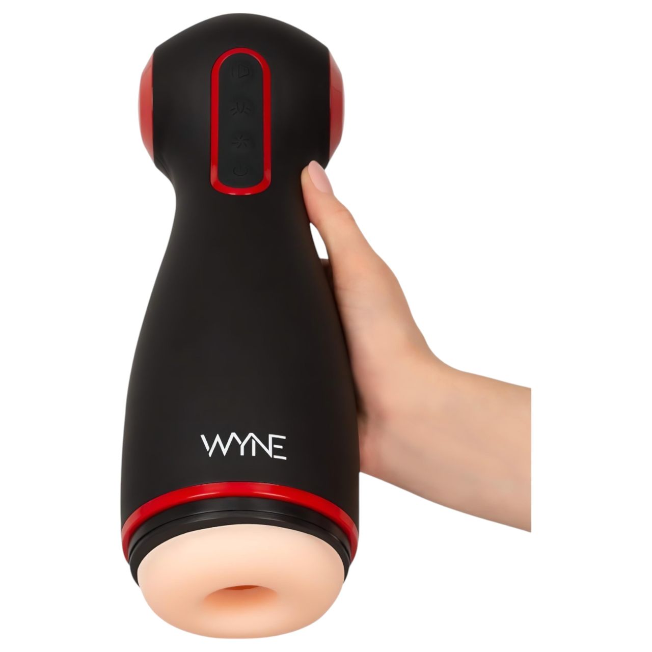WYNE 06 - akkus, rezgő-szívó maszturbátor (fekete) WYNE 06 - akkus, rezgő-szívó maszturbátor (fekete)