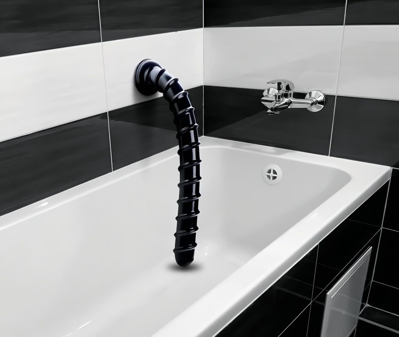 Hosed Swirl Tchick Anal Snake 18 - anál dildó (fekete)