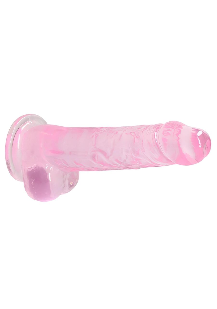 RealRock - átlátszó élethű dildó (pink, 19 cm)