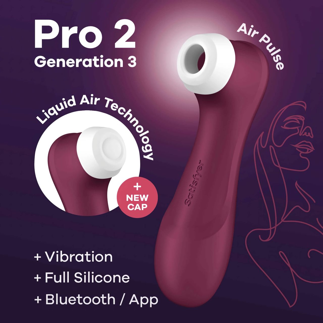 Satisfyer Pro 2 Gen3 – App-vezérelt léghullámos csiklóizgató (piros)