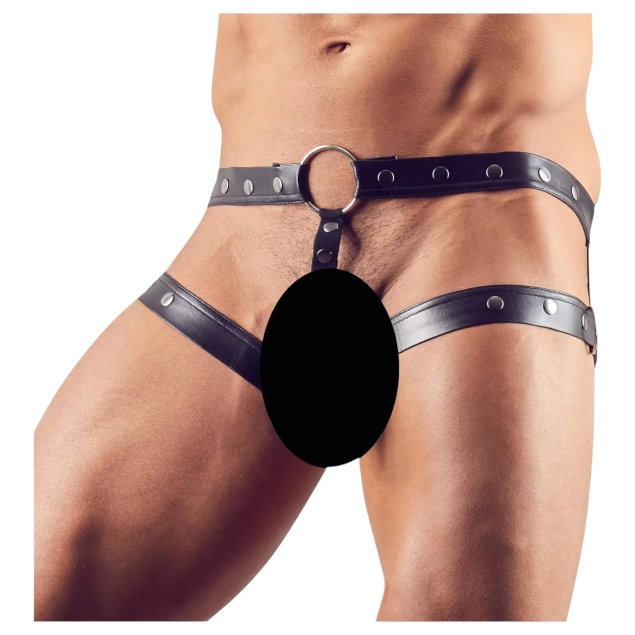 Svenjoyment - hám péniszgyűrűvel (fekete) - M/L Svenjoyment - hám péniszgyűrűvel (fekete) - M/L