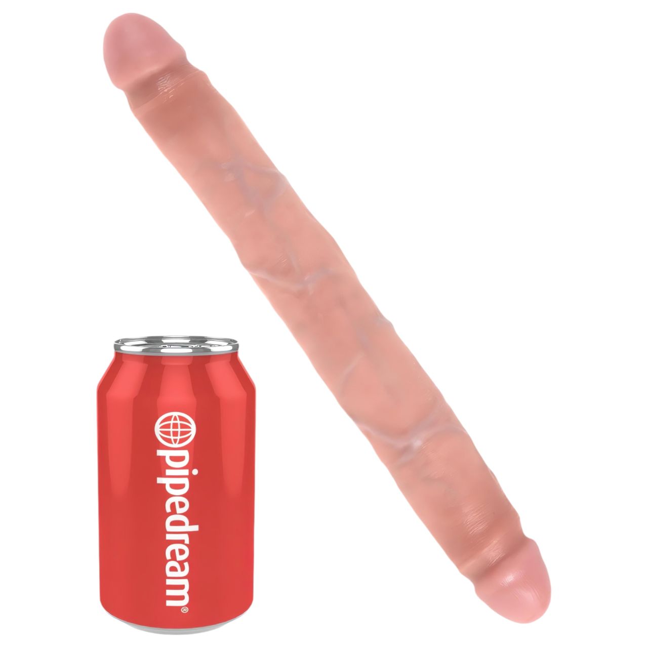 King Cock 12 Slim - élethű dupla dildó (31 cm, testszínű)