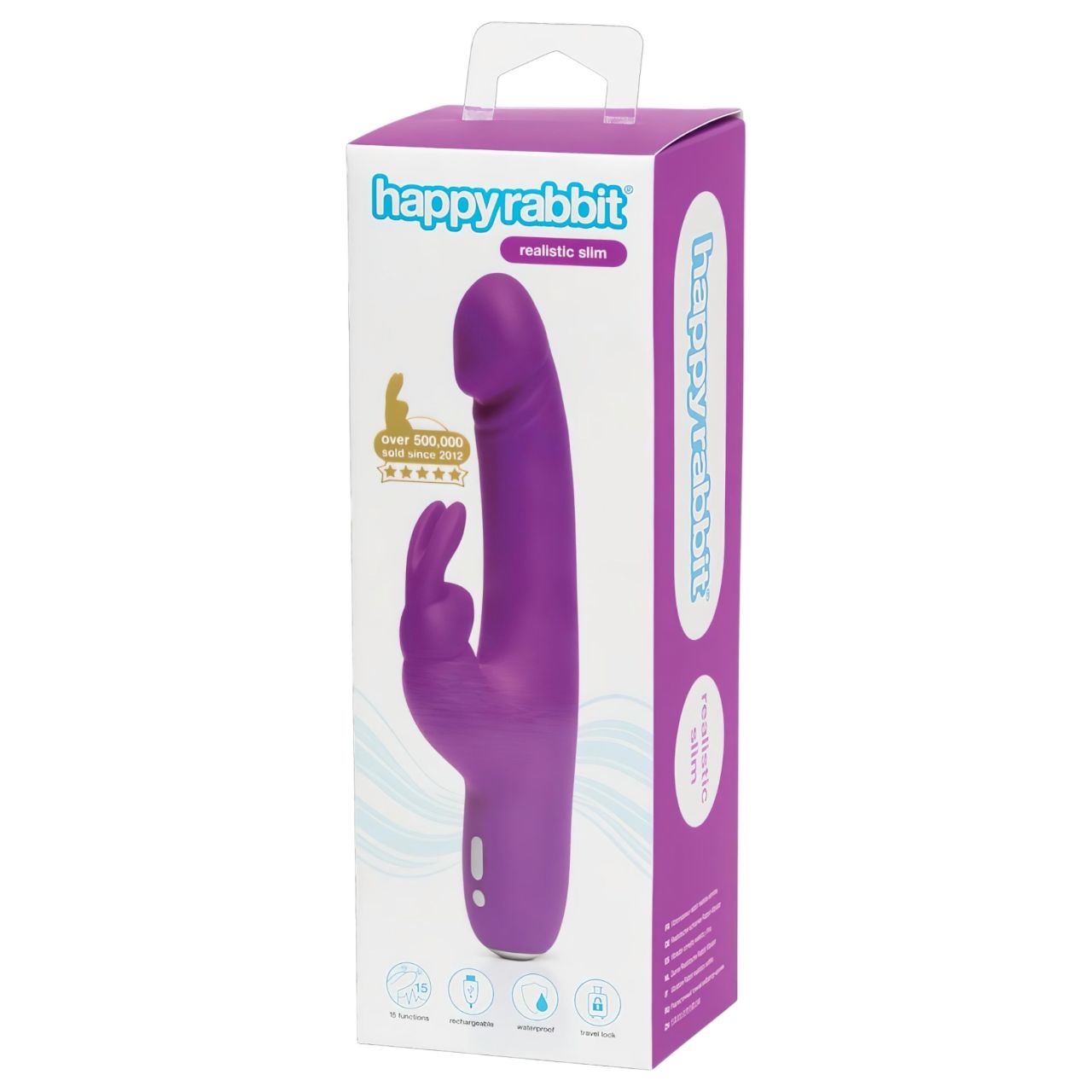 Happyrabbit Realistic Slim - akkus, csiklókaros vibrátor (lila) Happyrabbit Realistic Slim - akkus, csiklókaros vibrátor (lila)