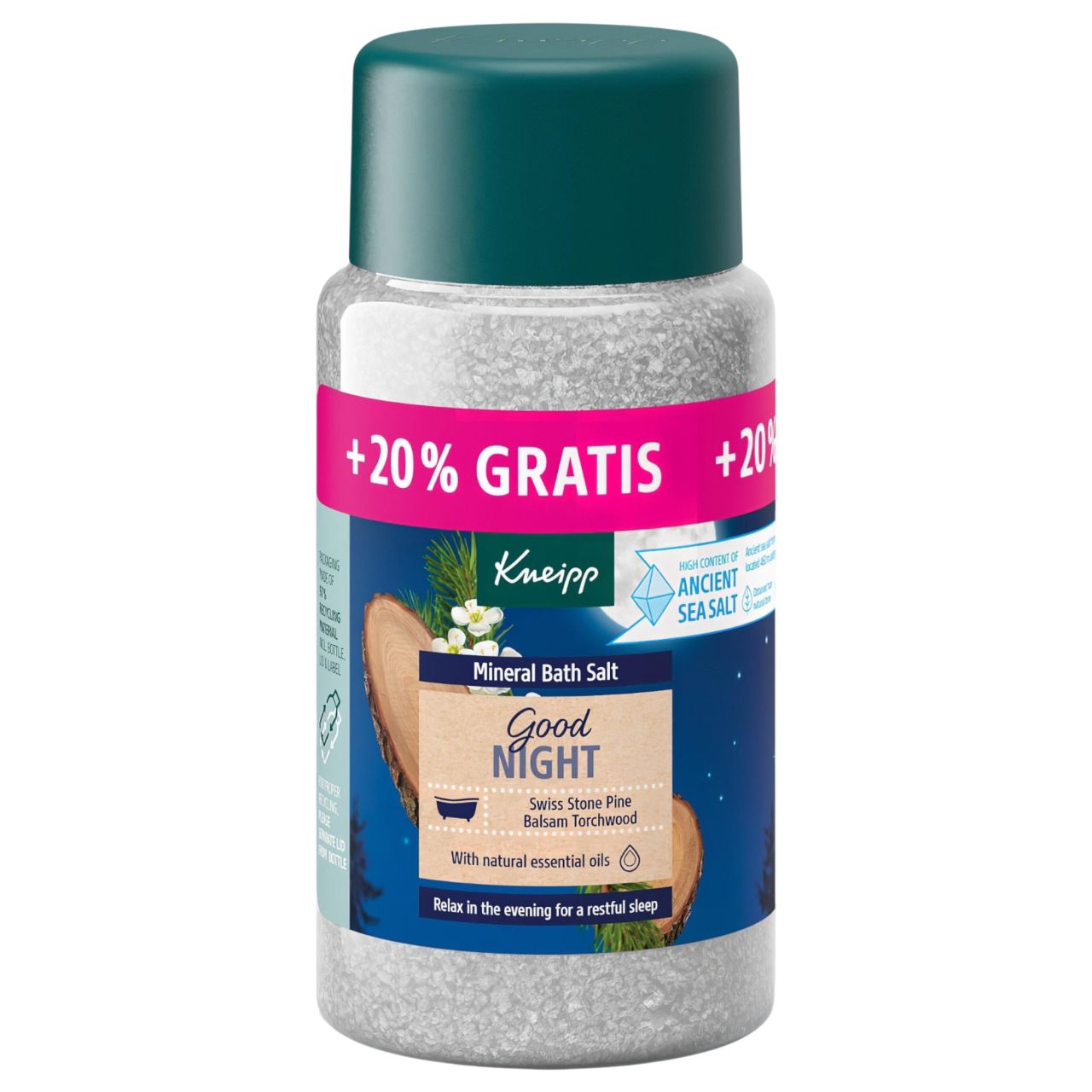 Kneipp Good Night fürdősó – cirbolyafenyő és szantálfa (600 g)