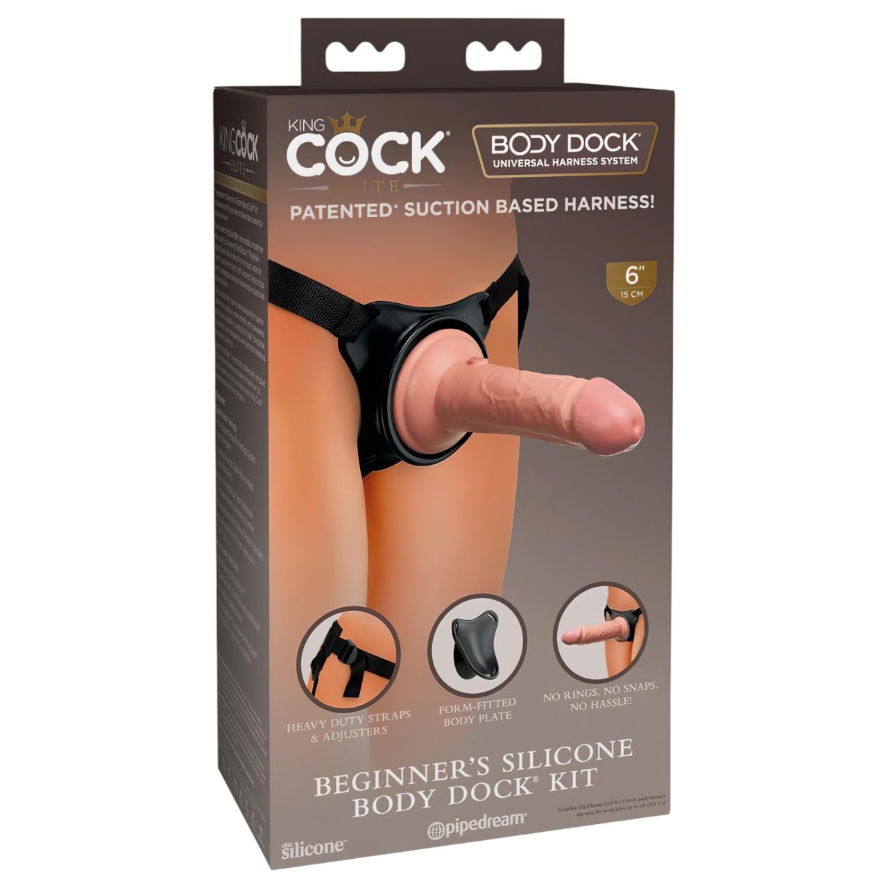 King Cock Elite Beginner's - felcsatolható műpénisz (testszínű) King Cock Elite Beginner's - felcsatolható műpénisz (testszínű)
