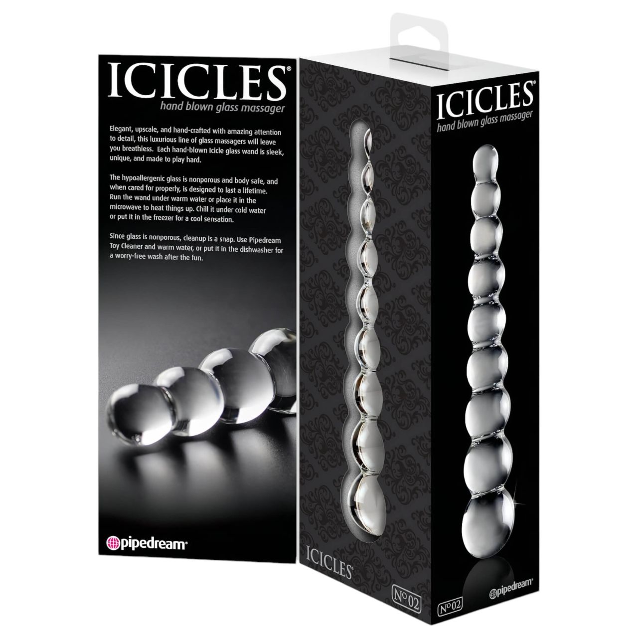 Icicles No. 2 - gömbös üveg dildó (átlátszó) Icicles No. 2 - gömbös üveg dildó (átlátszó)