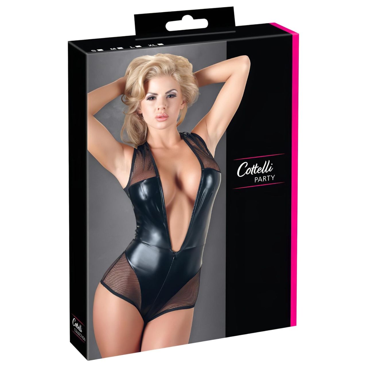 Cottelli - fénylő necc body (fekete) Cottelli - fénylő necc body (fekete)