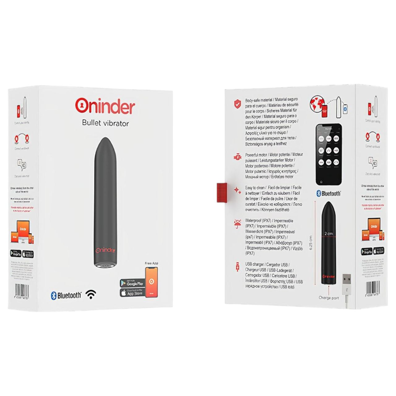 Oninder – App-vezérelt vibrátor (fekete)