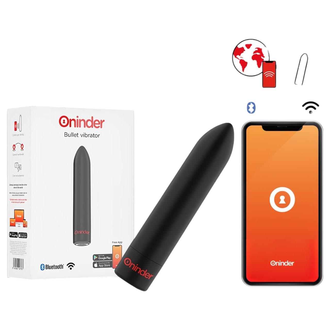 Oninder – App-vezérelt vibrátor (fekete)
