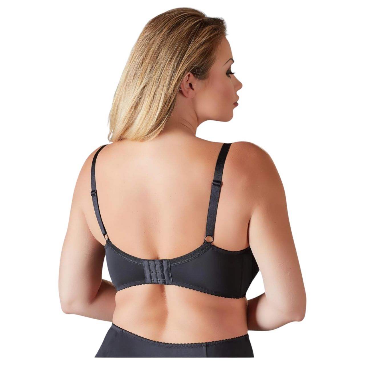 Cottelli Plus Size - merevített push-up melltartó (fekete) Cottelli Plus Size - merevített push-up melltartó (fekete)