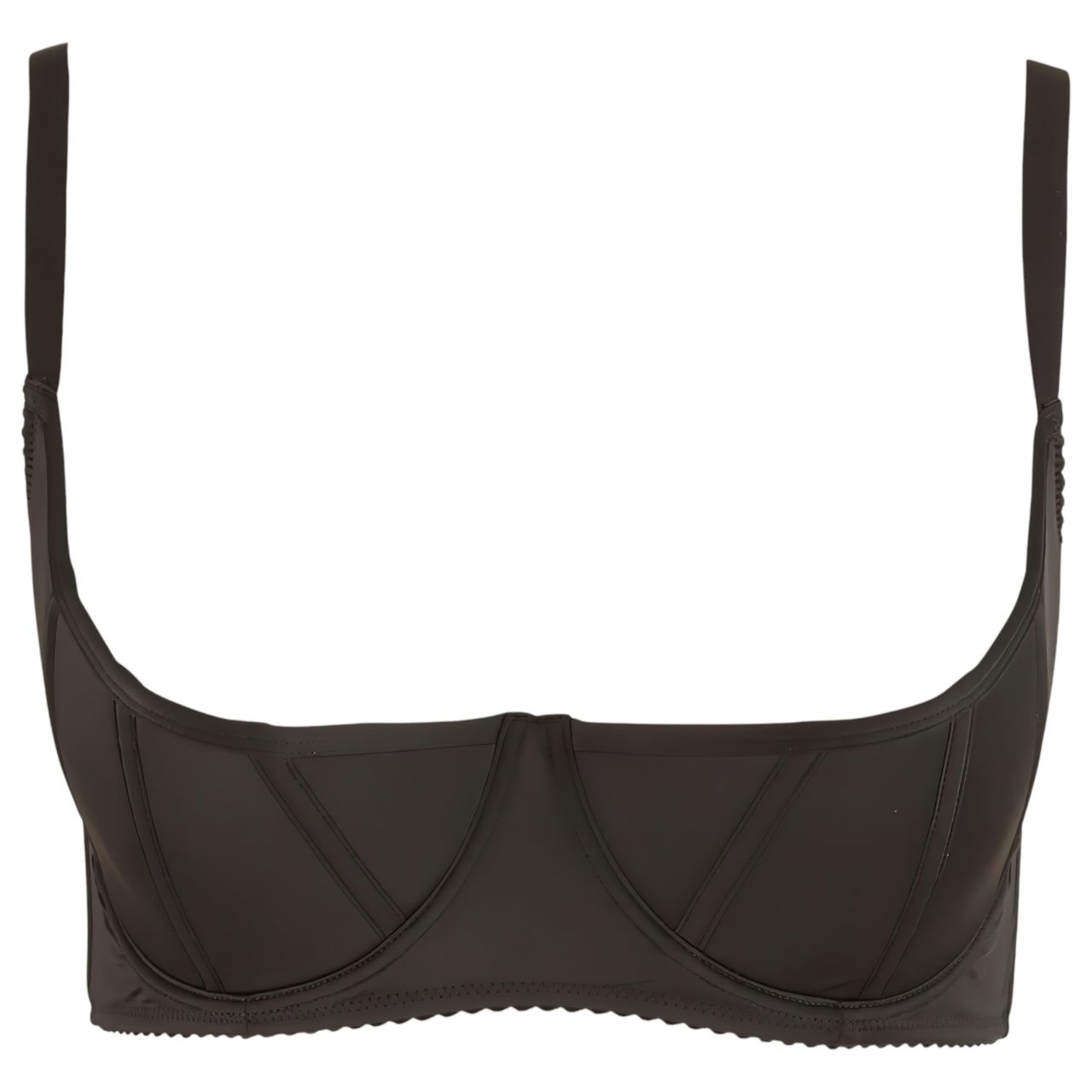 Cottelli Plus Size - merevített push-up melltartó (fekete)