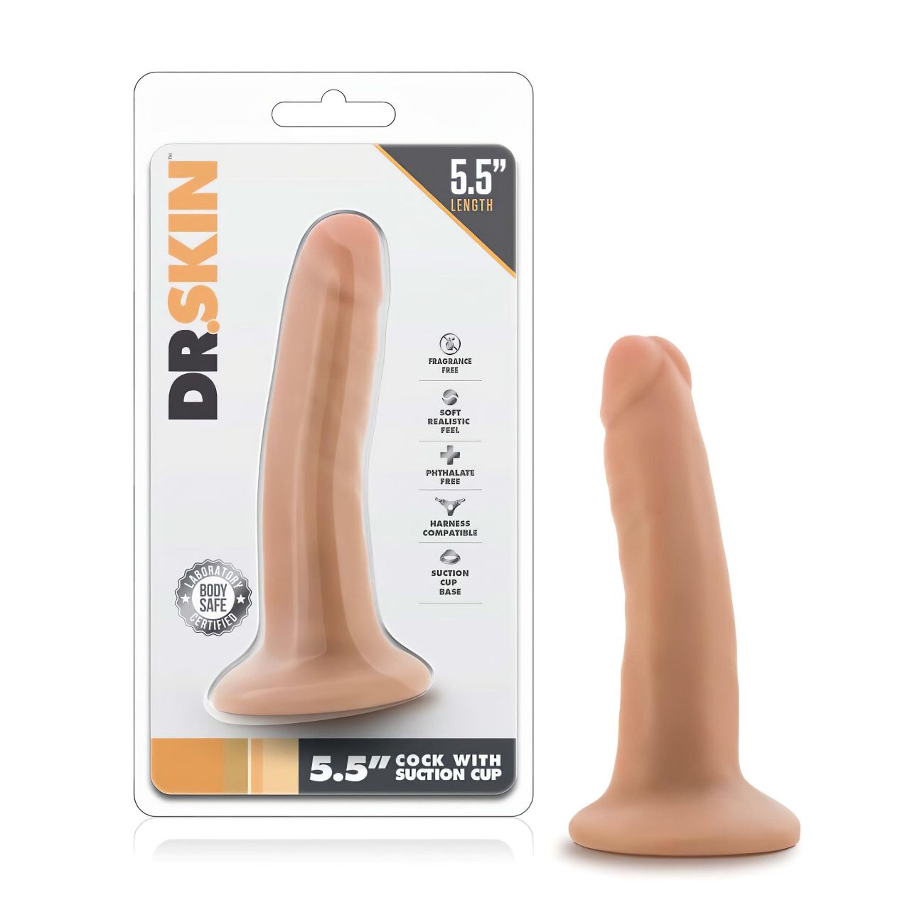 Dr. Skin 5,5 - tapadókorongos élethű dildó (natúr, 14 cm) Dr. Skin 5,5 - tapadókorongos élethű dildó (natúr, 14 cm)