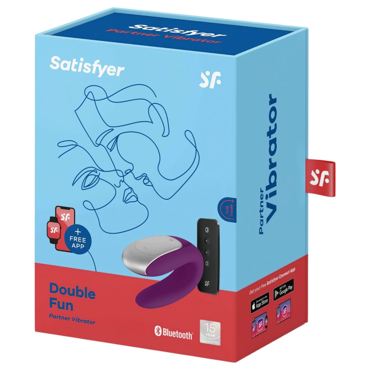 Satisfyer Double Fun - App-vezérelt párvibrátor (lila)