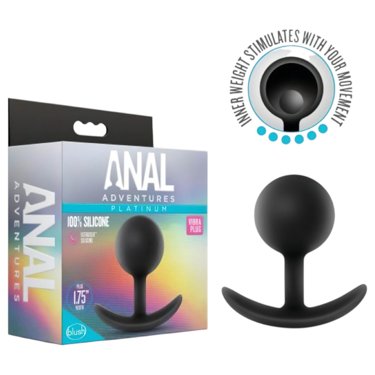 Anal Adventures Platinum Vibra Plug - anál dildó (fekete)