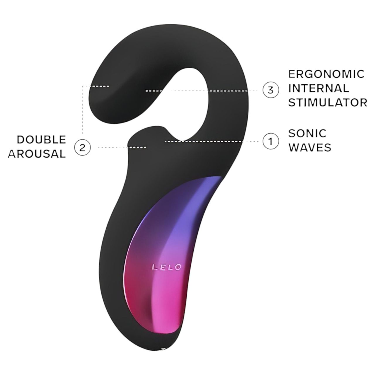LELO Enigma - akkus, vízálló, 2in1 G-pont vibrátor (fekete)