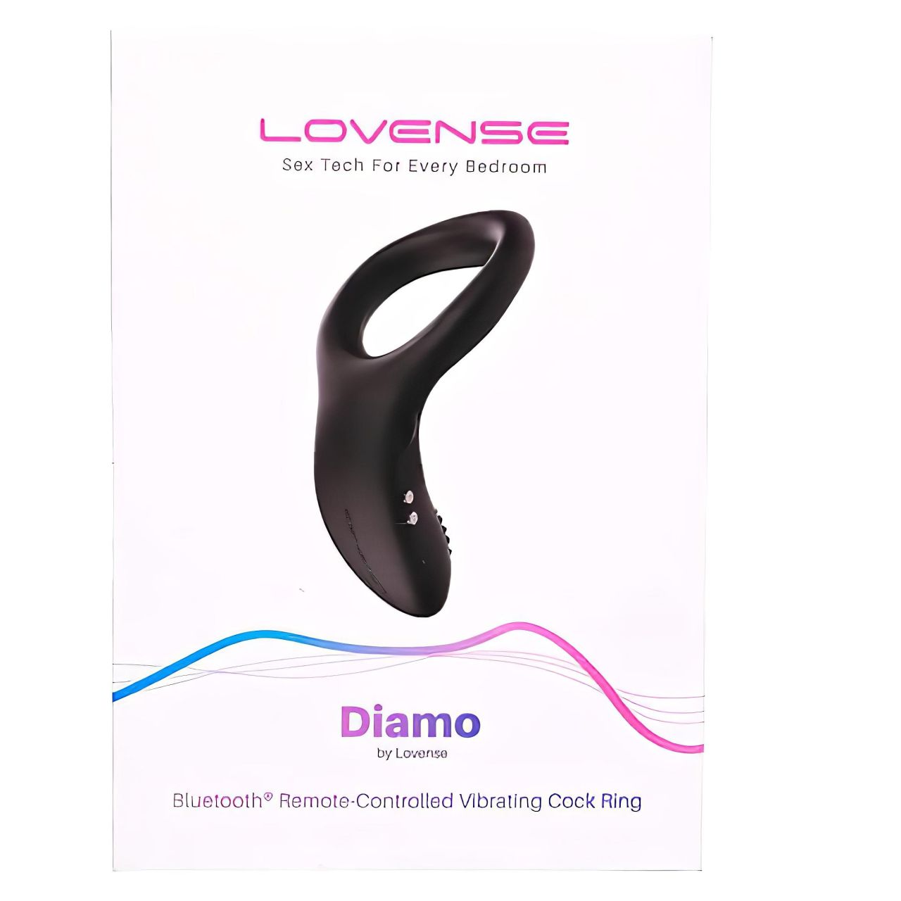 Lovense Diamo - App-vezérelt vibrációs péniszgyűrű, férfiaknak (fekete)