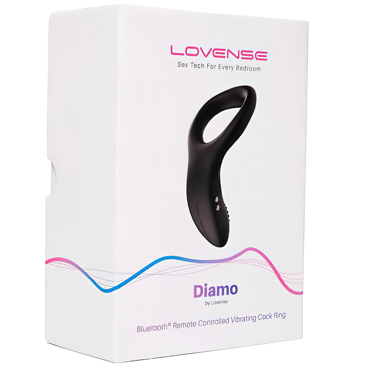Lovense Diamo - App-vezérelt vibrációs péniszgyűrű, férfiaknak (fekete)