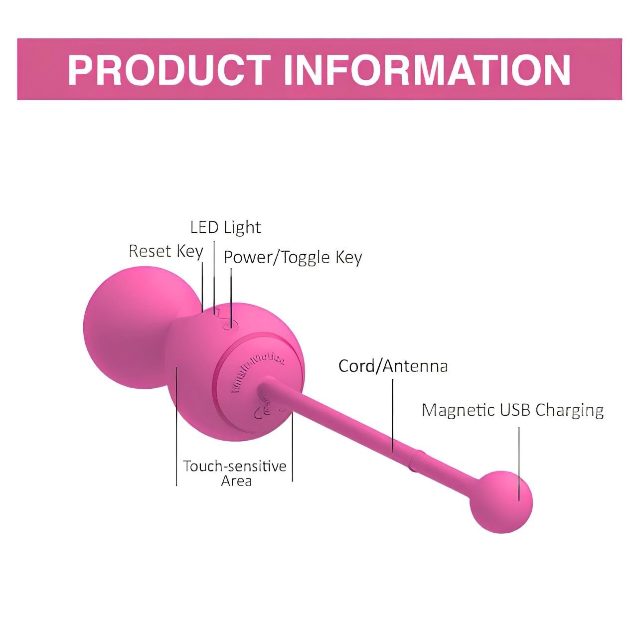 Magic Motion Kegel Master - App-vezérelt vibrációs gésagolyó (pink)