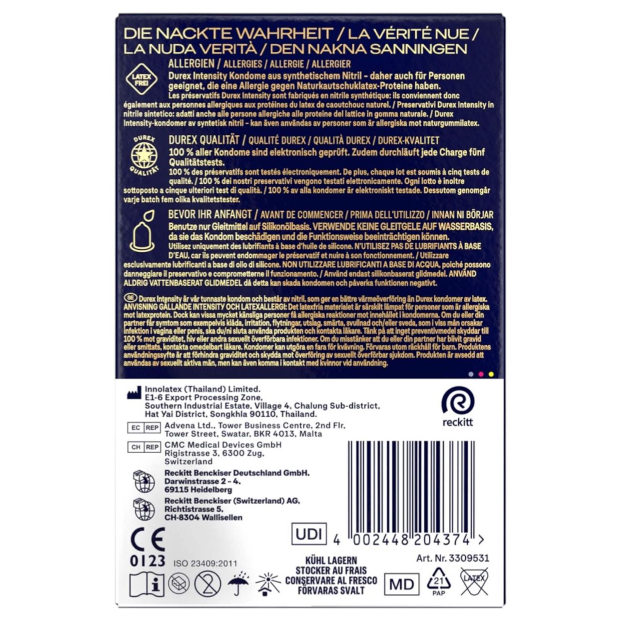 Durex Intensity - vékony, latexmentes óvszer (20 db) Durex Intensity - vékony, latexmentes óvszer (20 db)