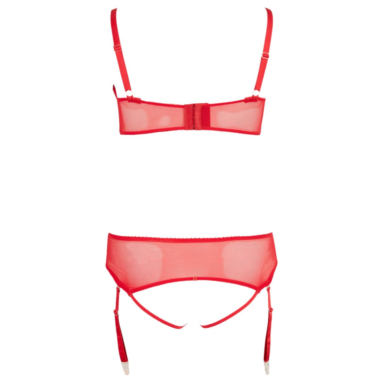 Cottelli Plus Size - variálható fehérnemű duó (piros) Cottelli Plus Size - variálható fehérnemű duó (piros)