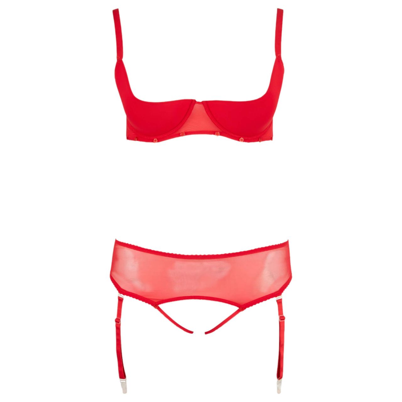 Cottelli Plus Size - variálható fehérnemű duó (piros) Cottelli Plus Size - variálható fehérnemű duó (piros)